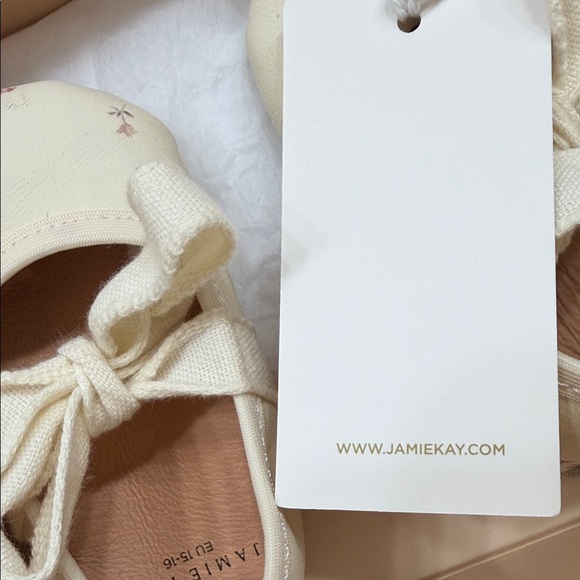 Jamie Kay Ivory Floral Baby Ballerina soft crib Shoes Size 15-16 EU - Picture 3 of 4